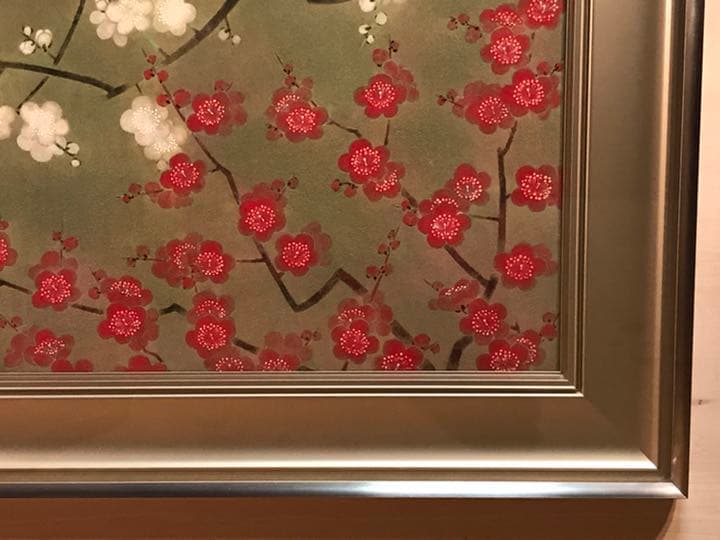 LEMONeDさま専用 村田晴彦「紅梅白梅」日本画M25号 直筆サイン・落款