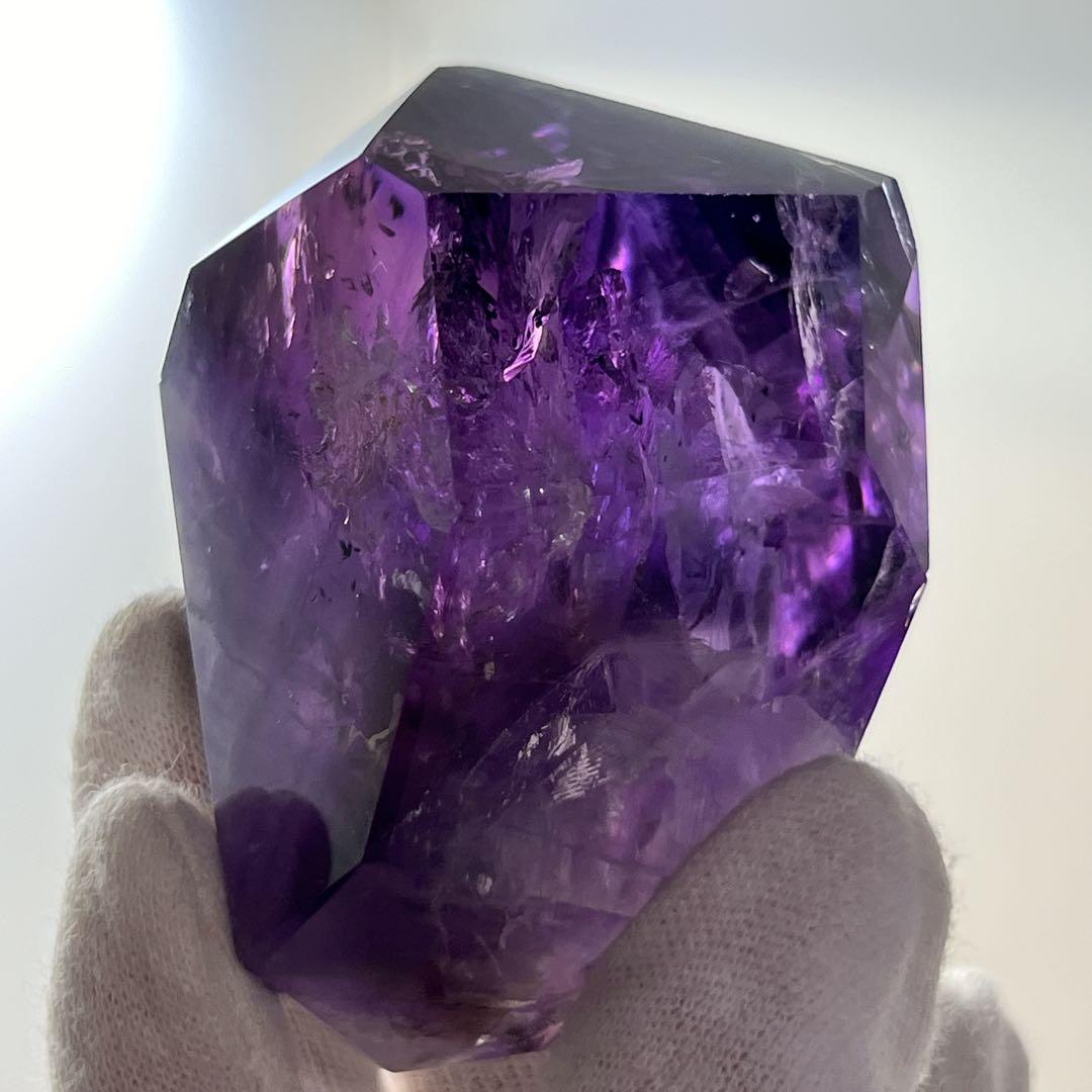 天然石 美品 高品質 スーパーファントムアメジストフリーフォーム ライト付