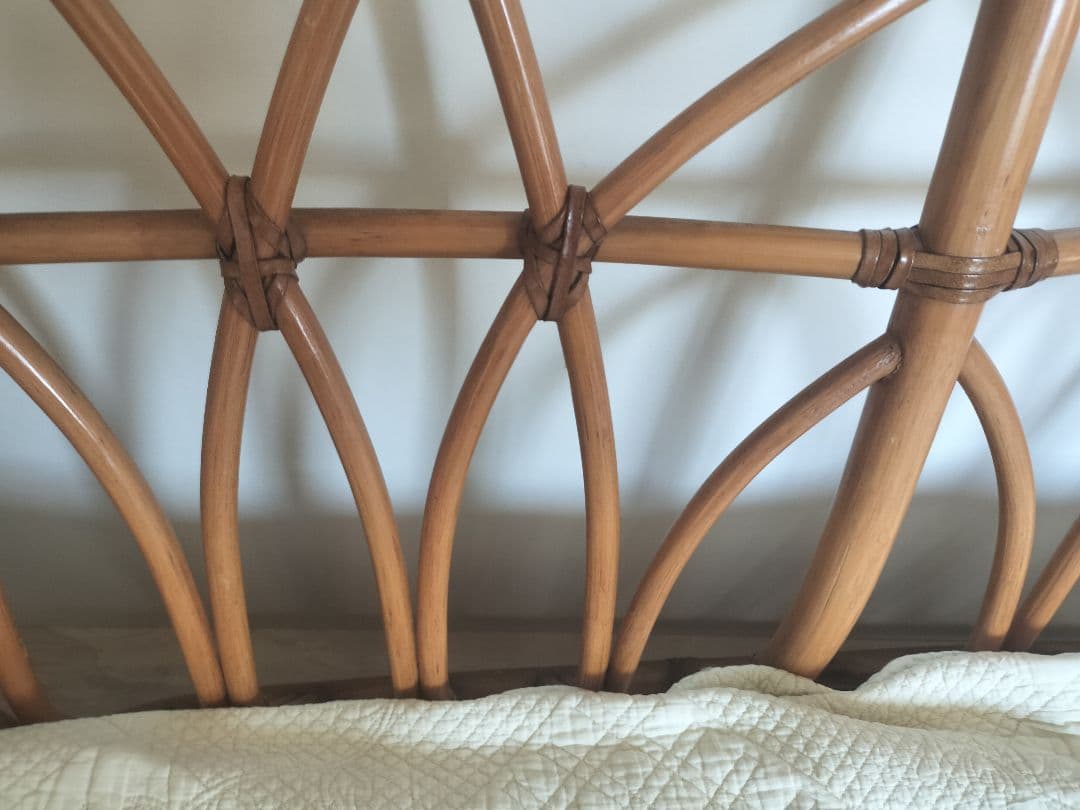 【配送不可。引取り限定】ラタンソファ 2人掛け