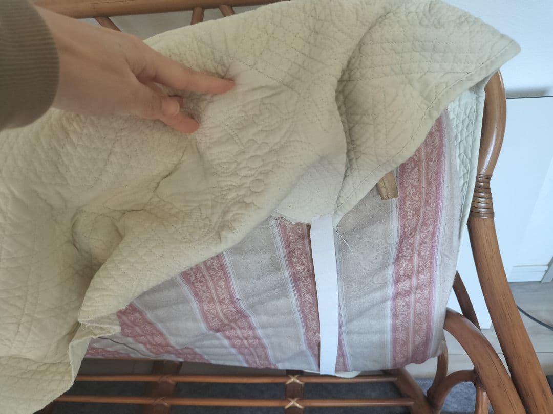 【配送不可。引取り限定】ラタンソファ 2人掛け