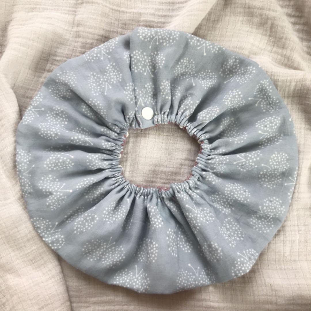 再販☆あずきミルクドット×グレーちょうちょ☆ ハンドメイド