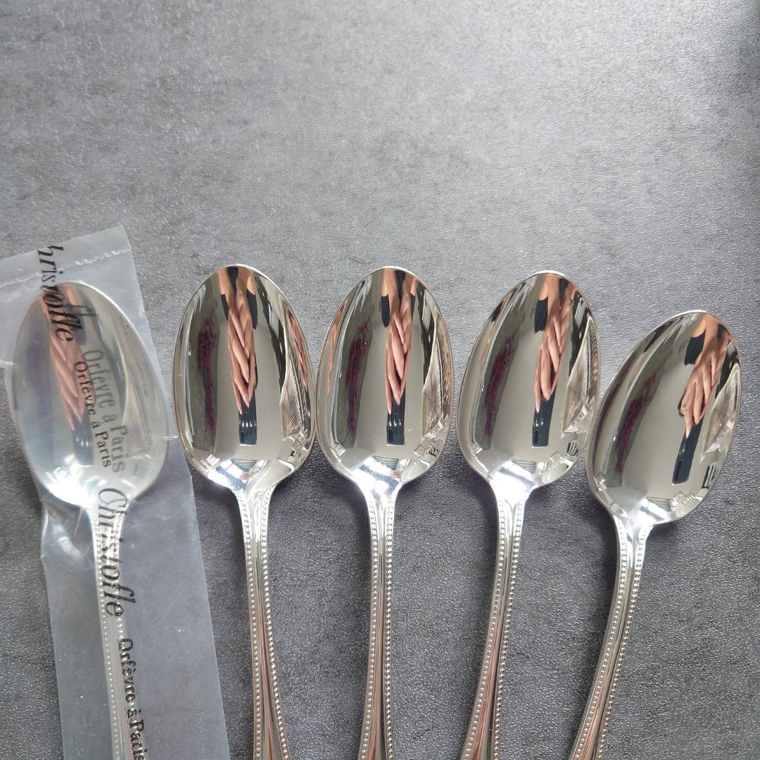 希少 美品 クリストフル パール ティースプーン 未開封含む 5点