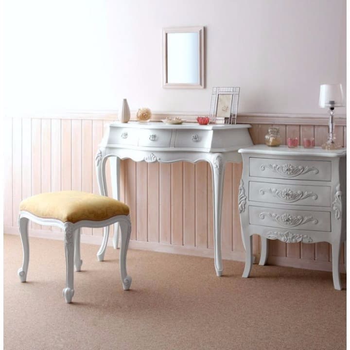 ホテル家具　姫系　コンソールデスク＋スツール2点セット　ホワイト