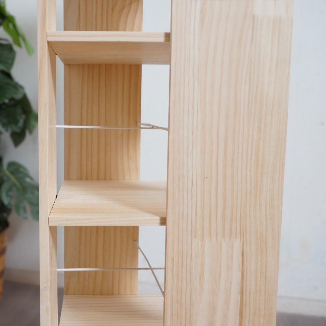 フォロー割【新品】無塗装パイン材　360度回転式　ブックラック　本棚　シェルフ