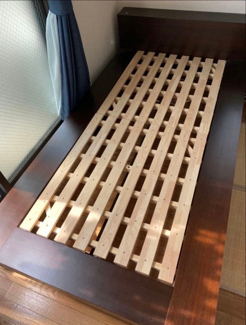 a.flat チーク・ローベッドv02 シングルベッド