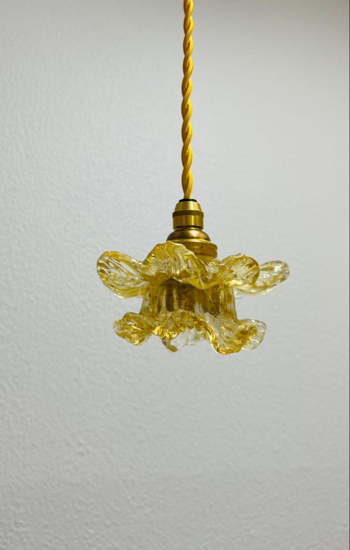 早い者勝ち価格♪ アンティーク　ガラスシェード　ローズ　薔薇　ペンダントライト