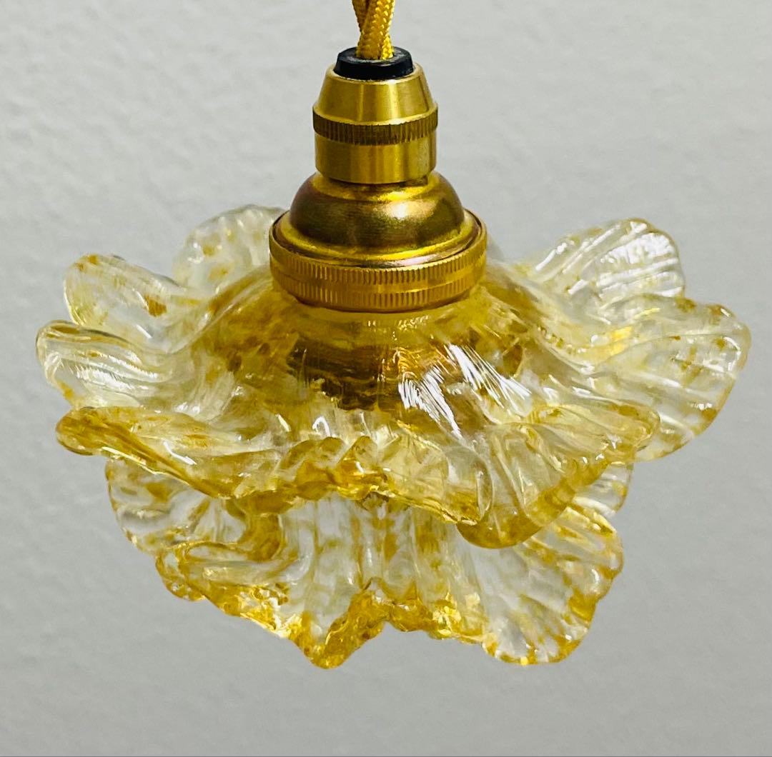 早い者勝ち価格♪ アンティーク　ガラスシェード　ローズ　薔薇　ペンダントライト