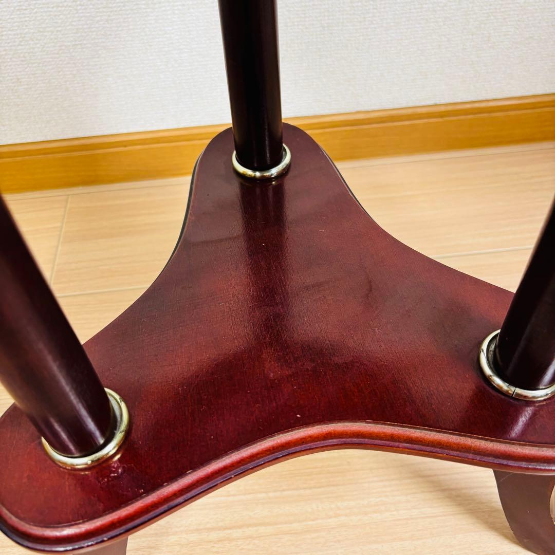 【美品】大理石天板 サイドテーブル 円形テーブル ナイトテーブル グリーン