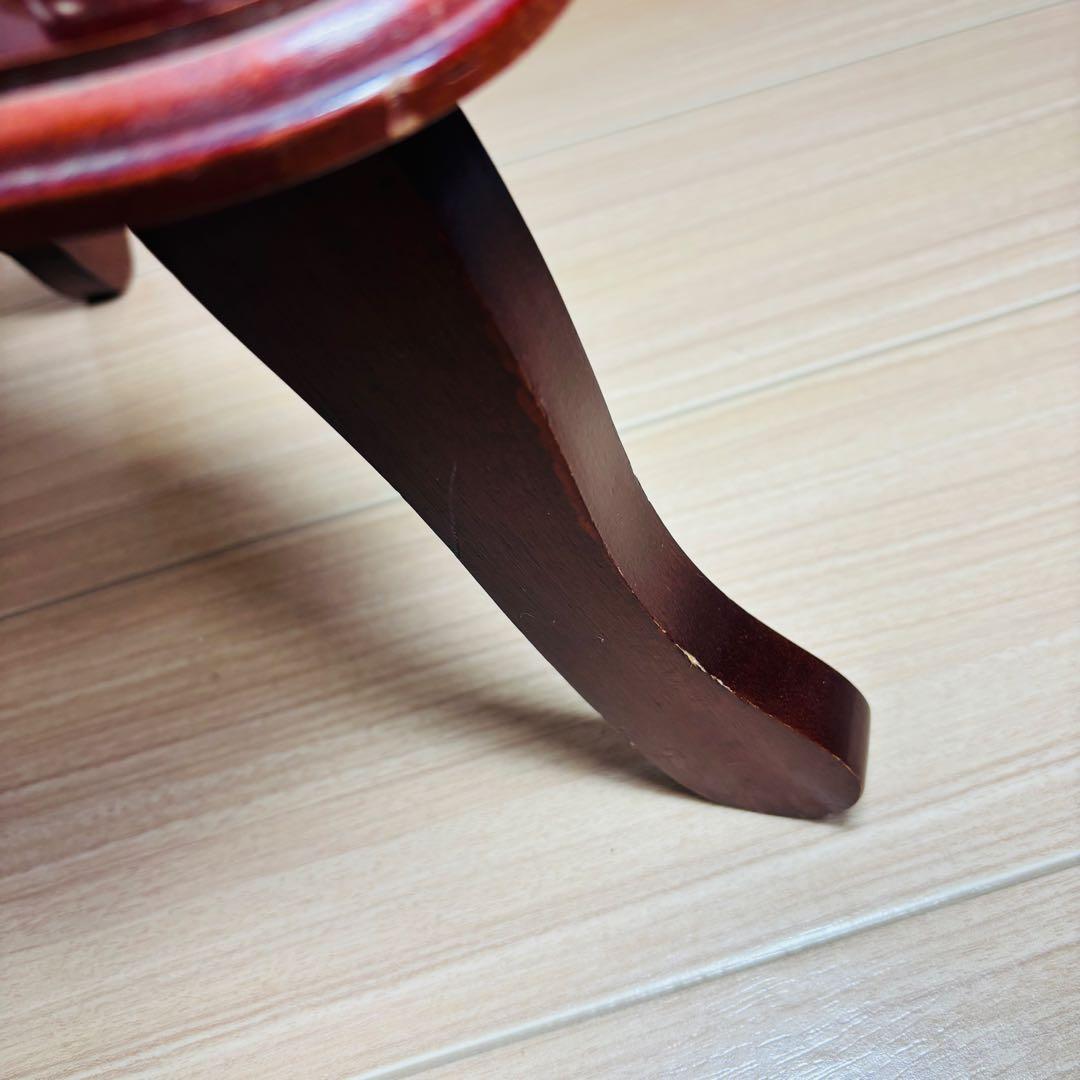 【美品】大理石天板 サイドテーブル 円形テーブル ナイトテーブル グリーン