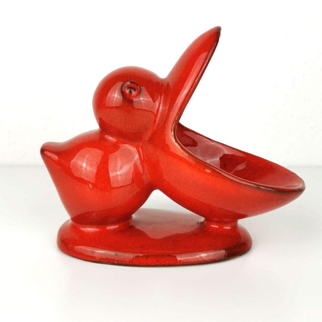 【西ドイツ製 Fatlava 】PAN KERAMIK ペリカン 赤