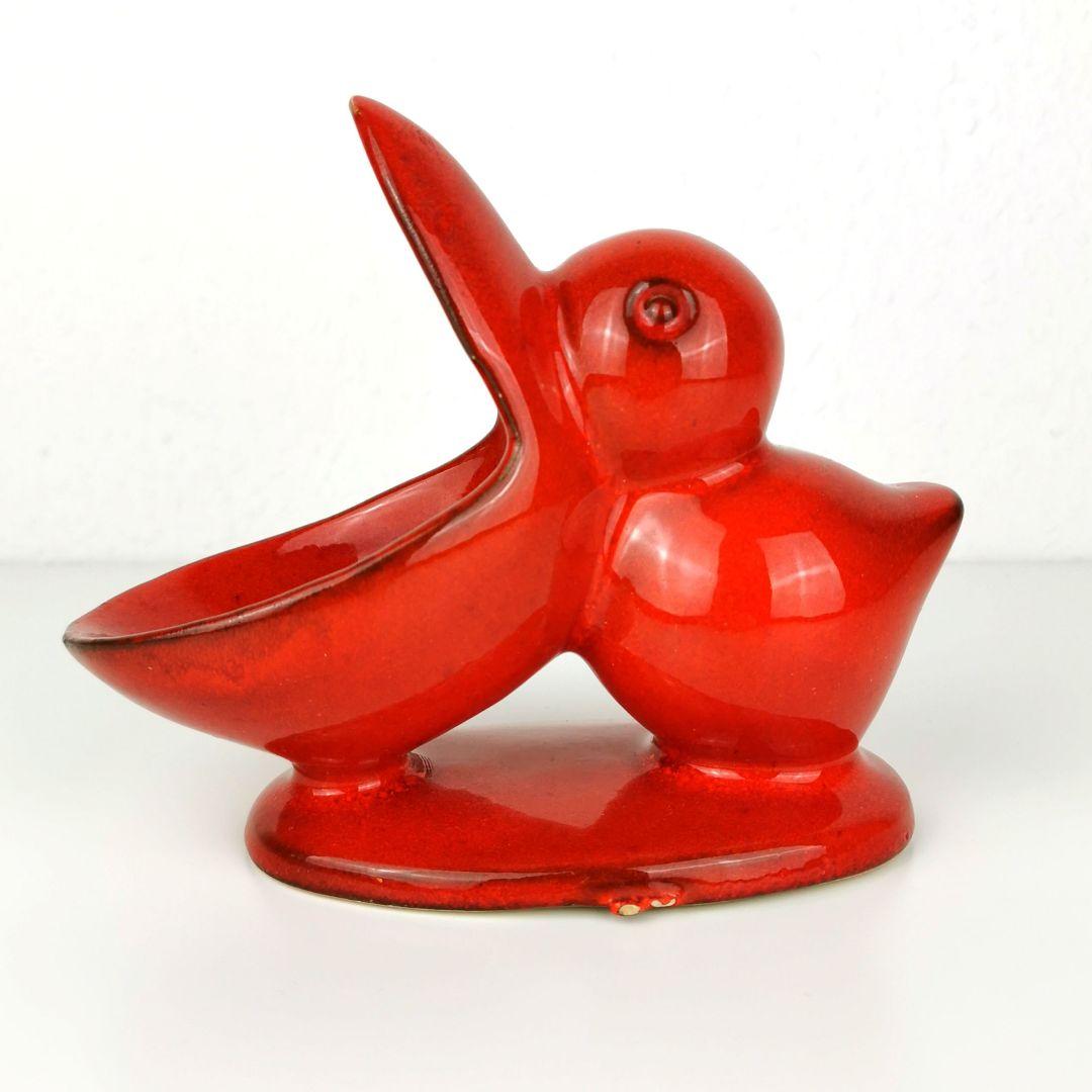 【西ドイツ製 Fatlava 】PAN KERAMIK ペリカン 赤