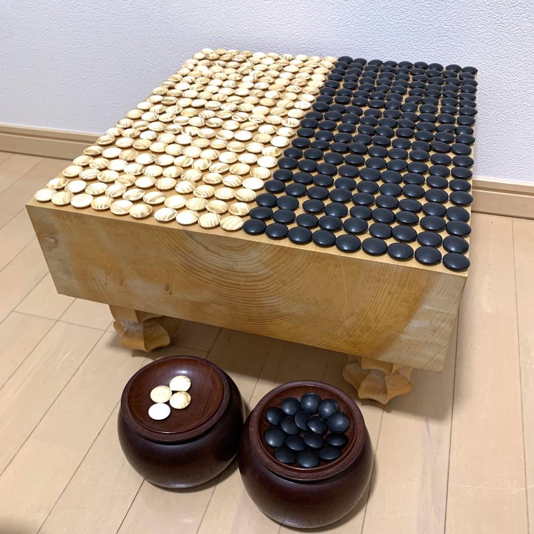 囲碁 碁石 黒181個以上 白182個以上 碁笥 蛤碁石 那智黒 - メルカリ