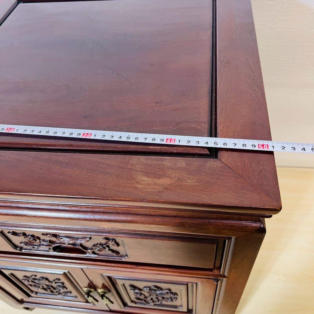 サイドボード 木製 木彫り 彫刻 キャビネット 花台 ナイトテーブル 収納棚