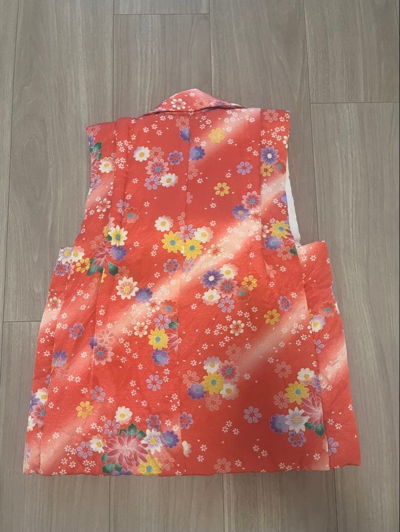 七五三　三歳用　正絹被布・着物・長襦袢・小物セット