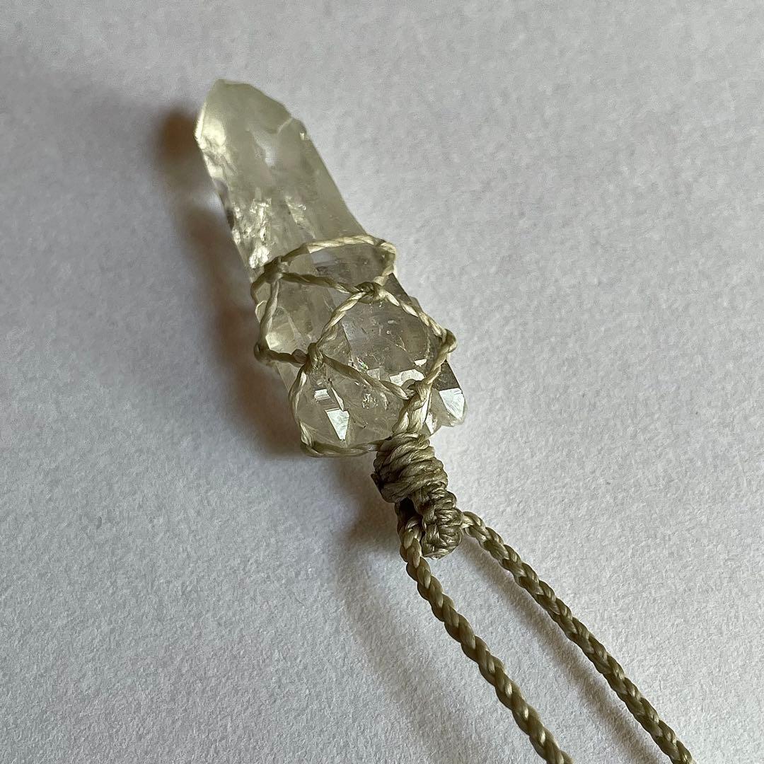 ヒマラヤ水晶 ＊ マクラメペンダント ネックレス 44