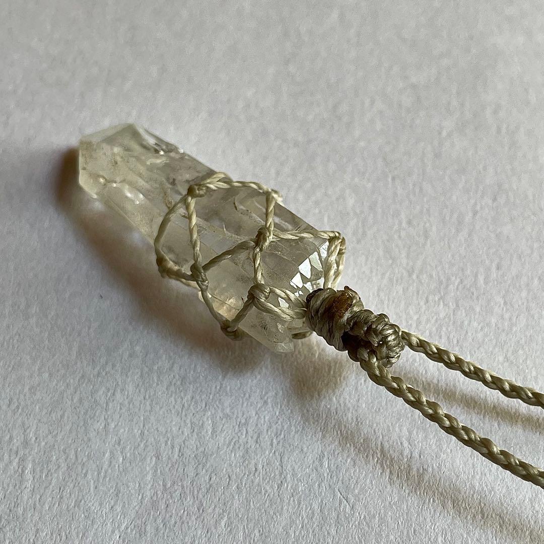 ヒマラヤ水晶 ＊ マクラメペンダント ネックレス 44