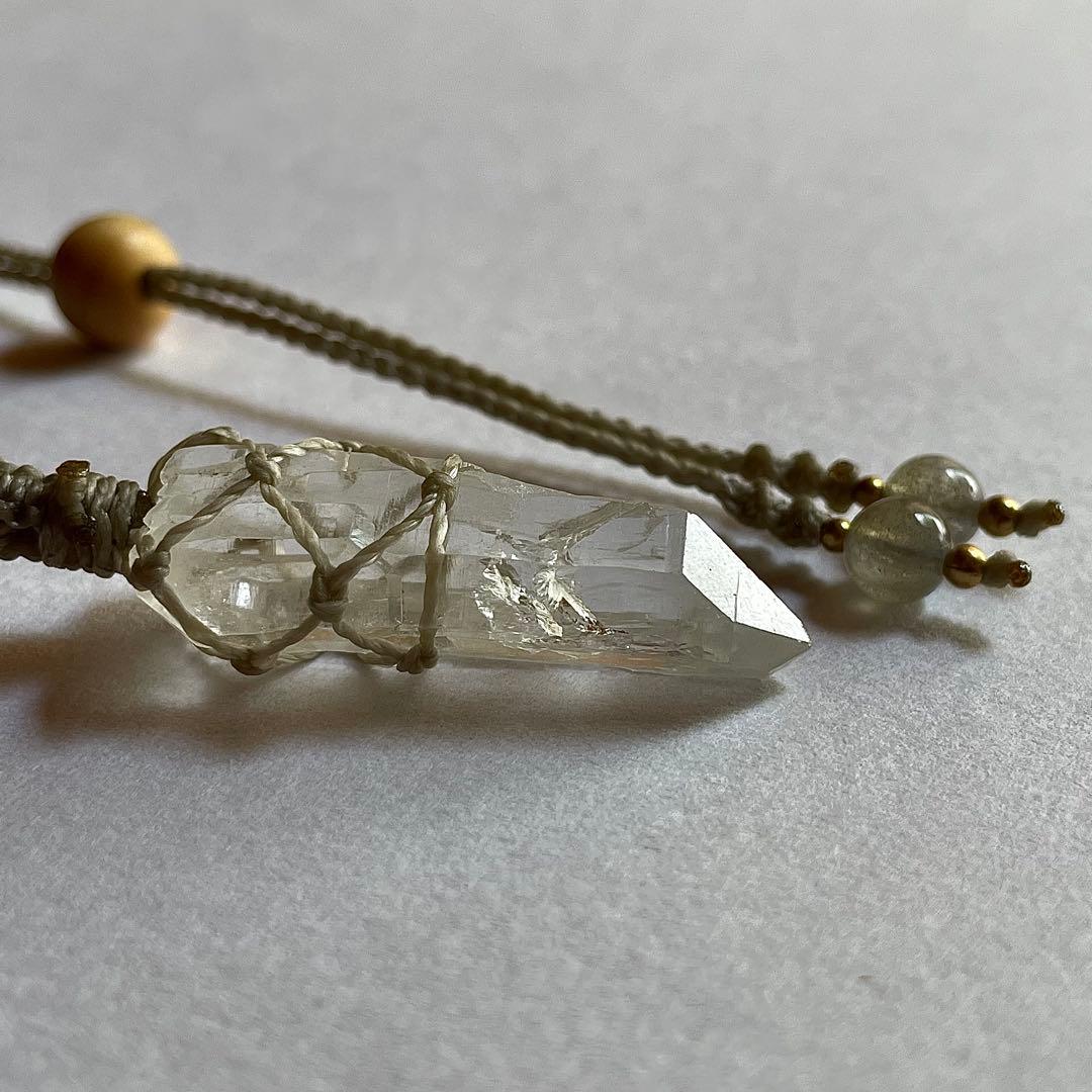 ヒマラヤ水晶 ＊ マクラメペンダント ネックレス 44