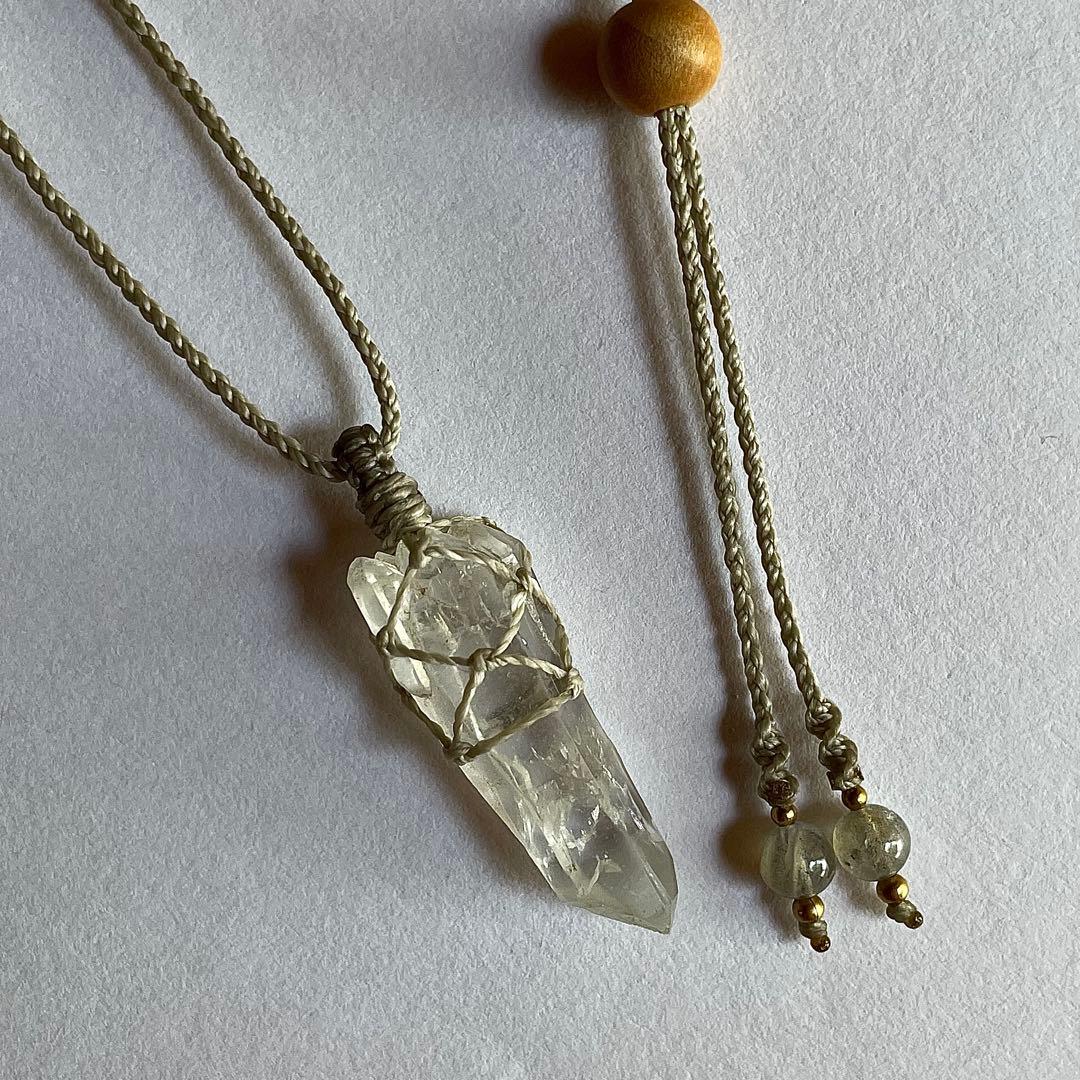 ヒマラヤ水晶 ＊ マクラメペンダント ネックレス 44