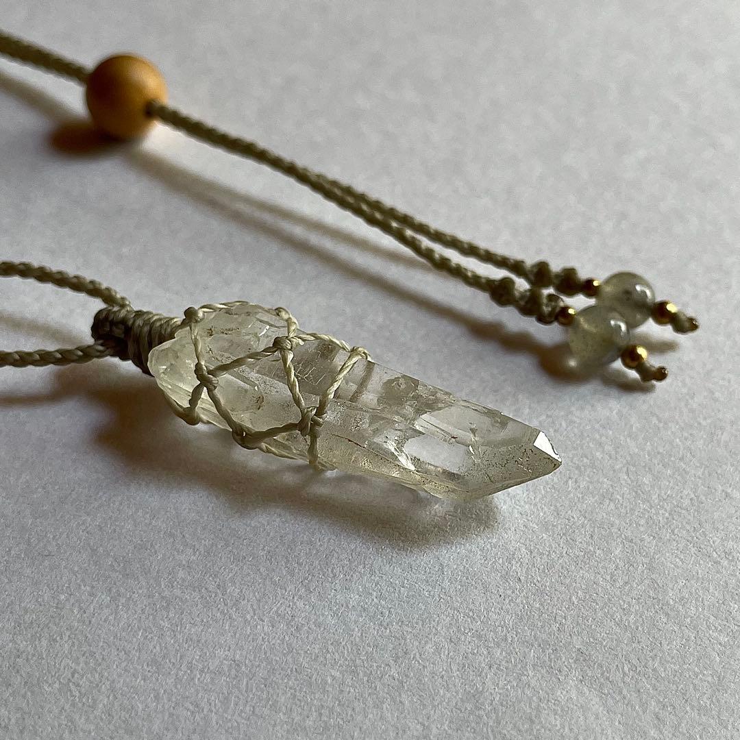 ヒマラヤ水晶 ＊ マクラメペンダント ネックレス 44