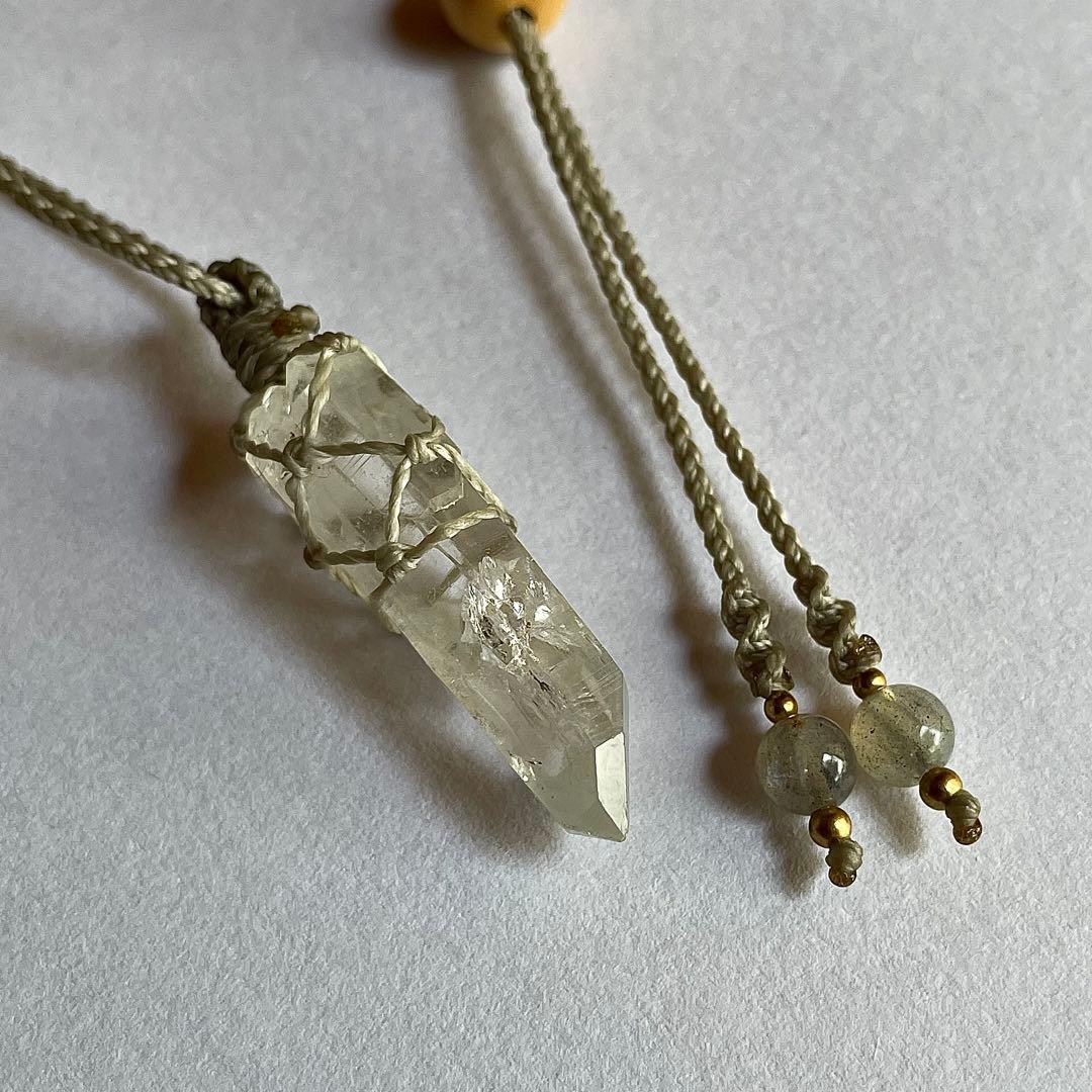 ヒマラヤ水晶 ＊ マクラメペンダント ネックレス 44