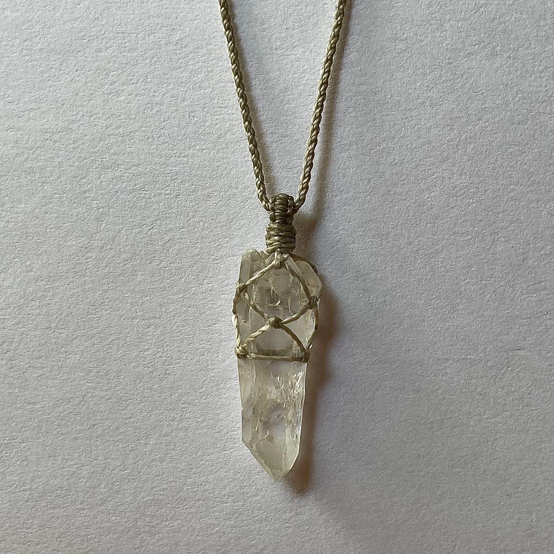 ヒマラヤ水晶 ＊ マクラメペンダント ネックレス 44