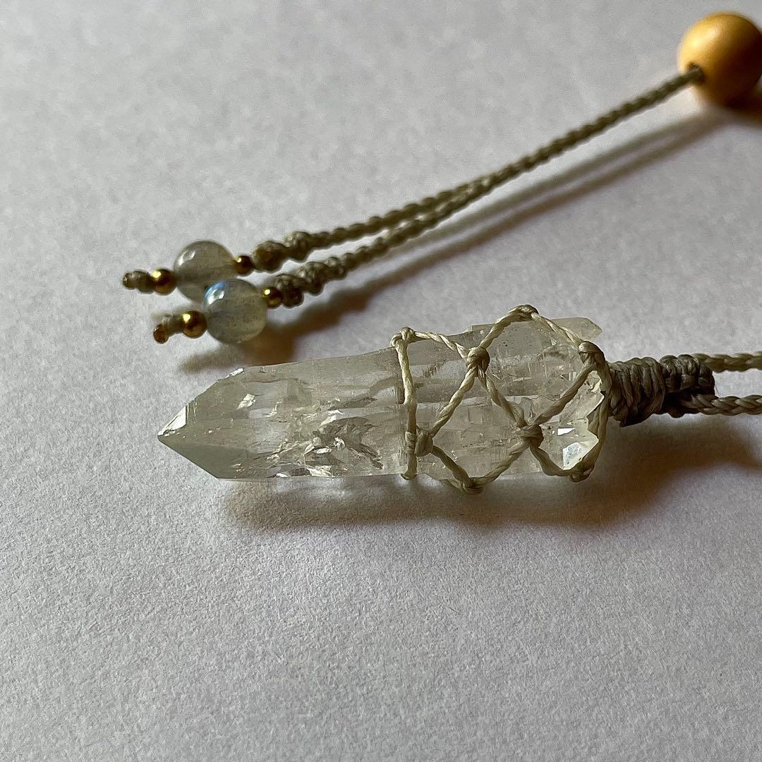 ヒマラヤ水晶 ＊ マクラメペンダント ネックレス 44