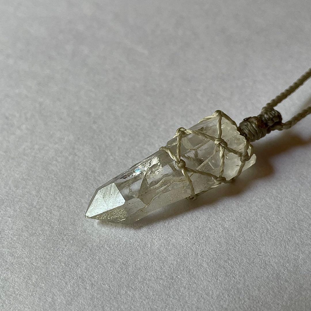 ヒマラヤ水晶 ＊ マクラメペンダント ネックレス 44