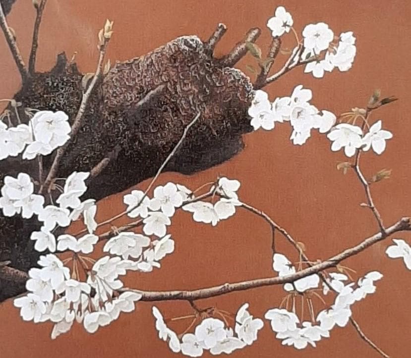河合美江、「白桜譜」、希少画集の額装画、四季、風景、人気作品