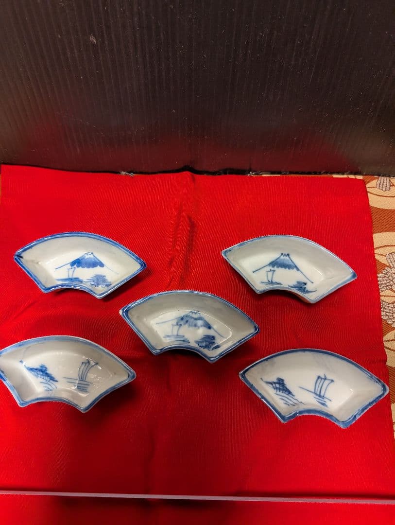 白磁伊万里扇皿 5枚セット
