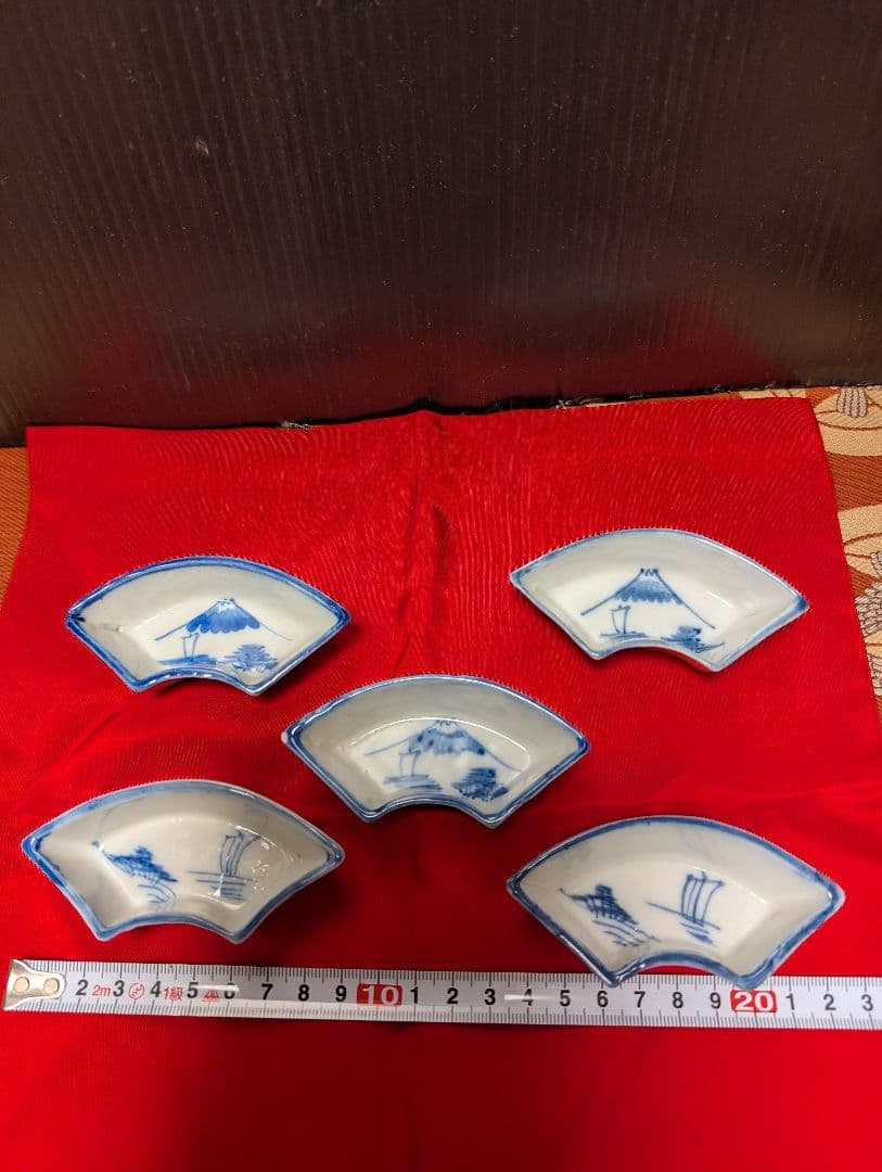 白磁伊万里扇皿 5枚セット