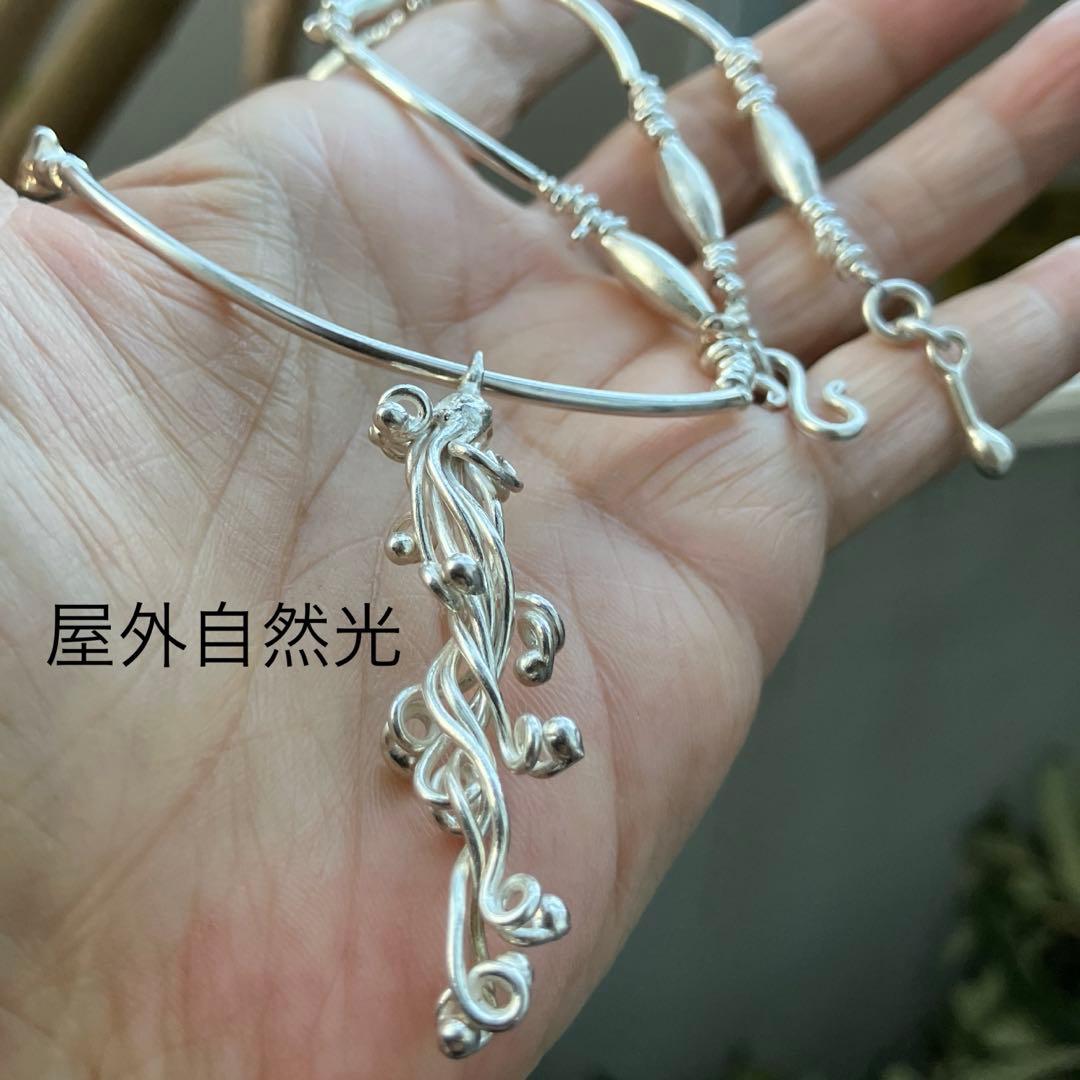 カレンシルバー蔓草のトップ　チョーカーネックレス