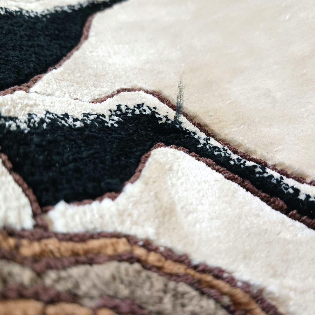 Y747 中国緞通 手織 ハンドカット ウール 123×63.5cm 人物画　下