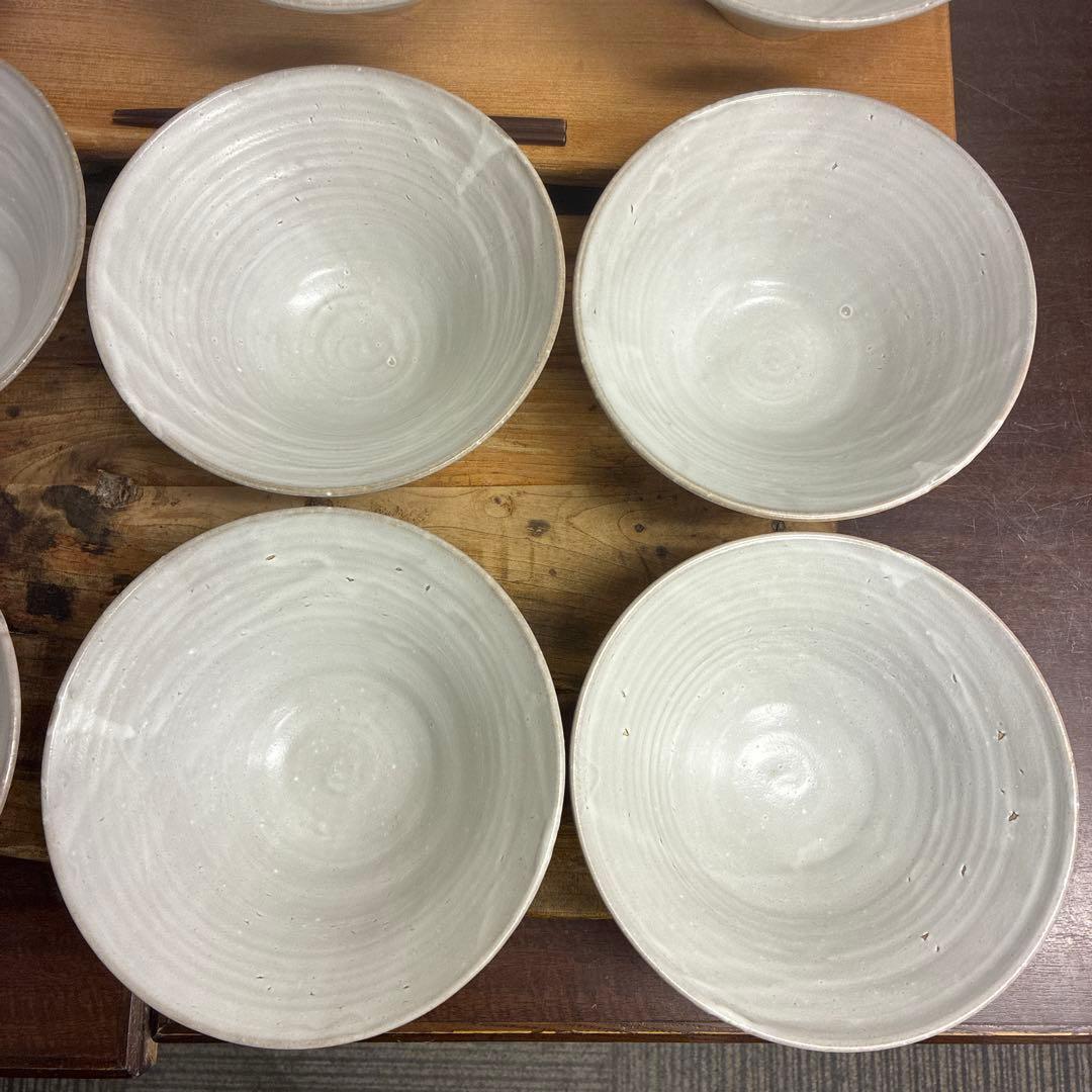 ちゃーさん新品　陶器　陶芸作家　角底丼鉢9個 583