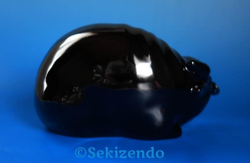 京焼 清水焼 楠部彌弌 フィギュリン 豊牛 牛 丑 銀鼻環 置物 共箱