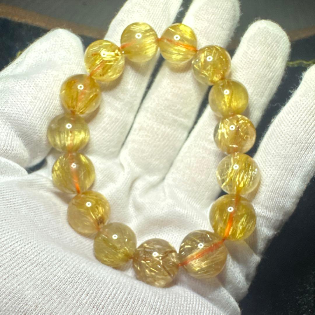 高品質大玉タイチンルチル　キャッツアイ　ルチルクォーツ　14.5㎜