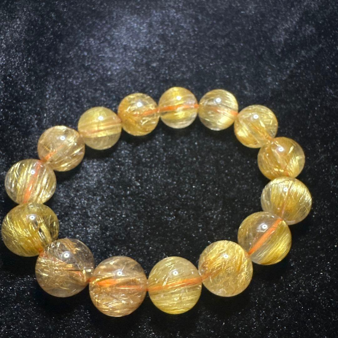 高品質大玉タイチンルチル　キャッツアイ　ルチルクォーツ　14.5㎜