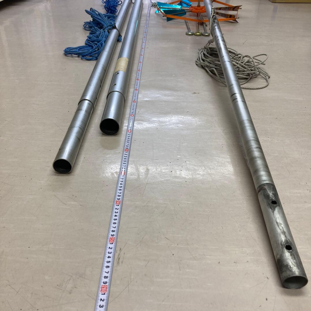 鯉のぼり ポール 9m / 10m 矢車 回転球 セット　シングルパイル 展示用