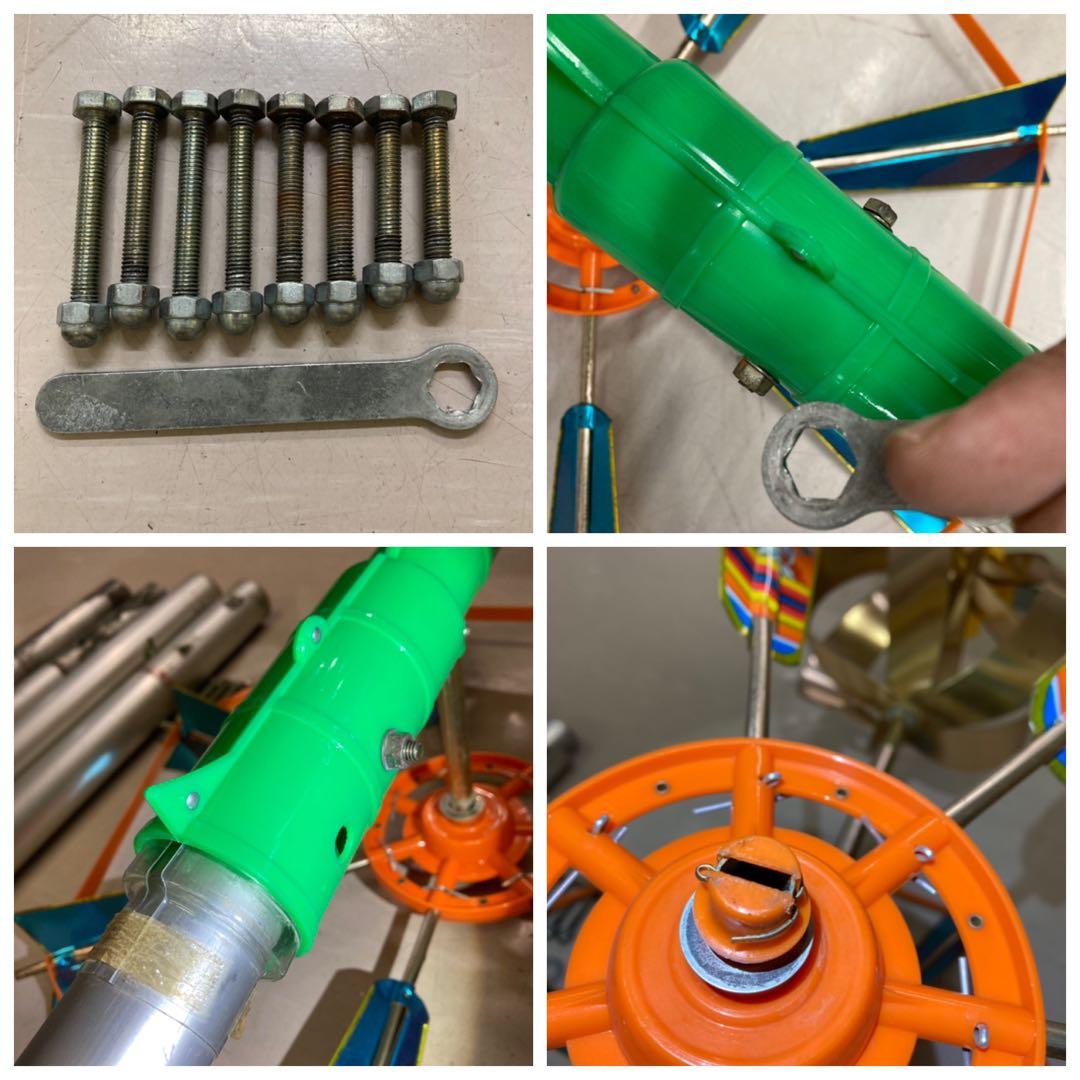 鯉のぼり ポール 9m / 10m 矢車 回転球 セット　シングルパイル 展示用