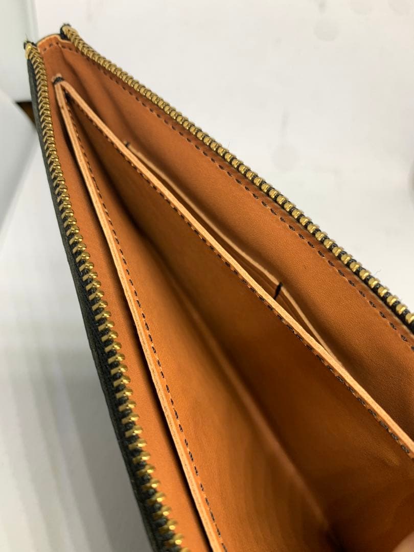 池之端銀革店 イタリアン シュリンクレザー L字ファスナー 長財布