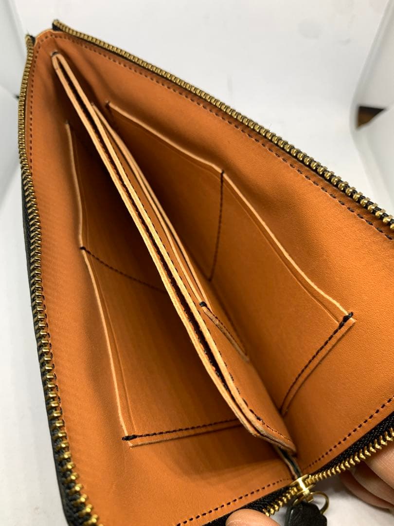 池之端銀革店 イタリアン シュリンクレザー L字ファスナー 長財布