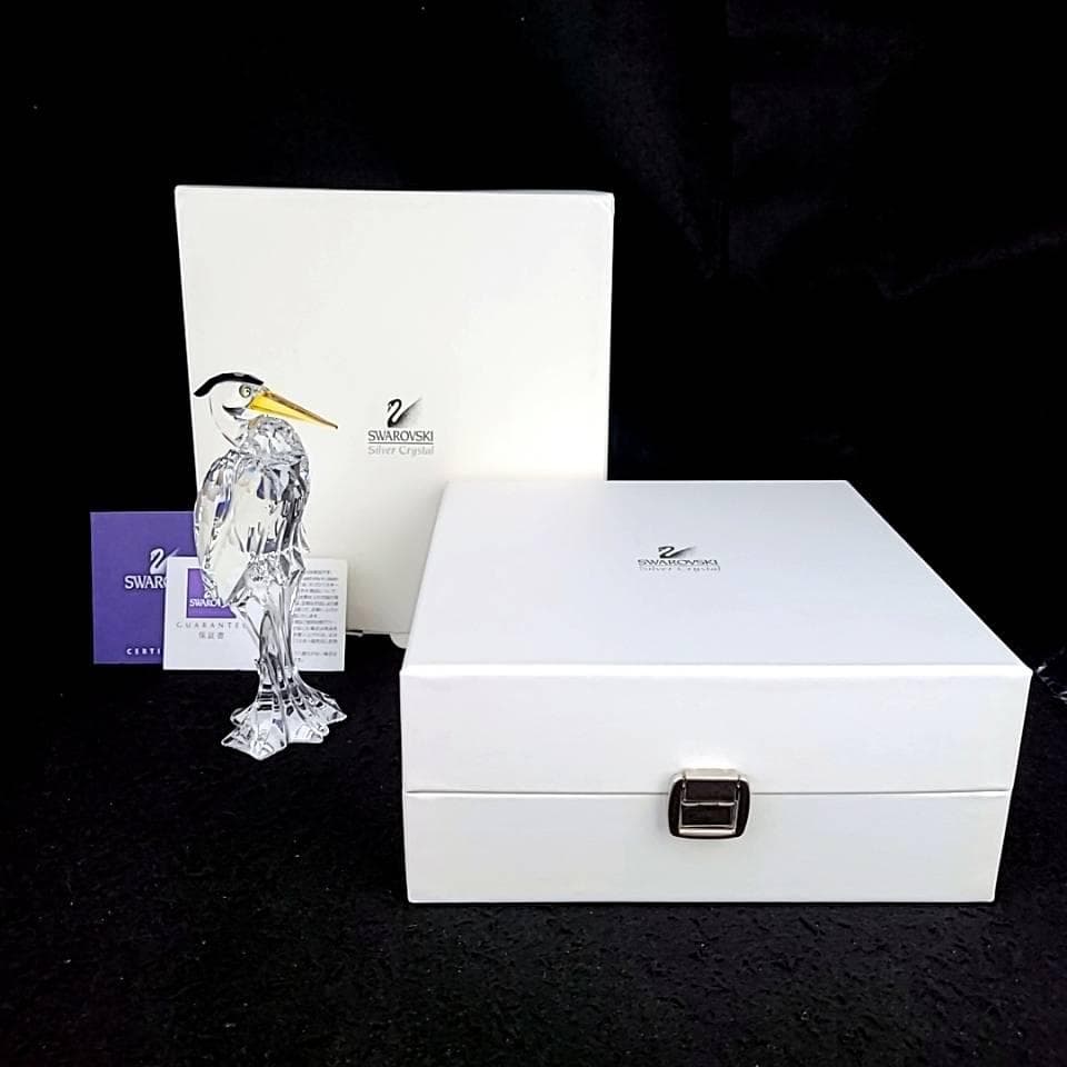 ◆美品◆スワロフスキー　サギ　鳥　置物　フィギュリン　箱つき
