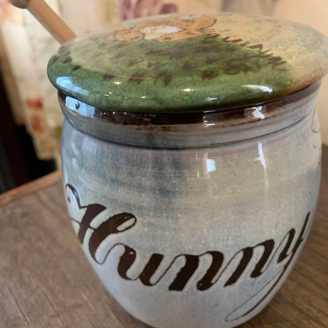 イギリス製　陶器ハニーポット