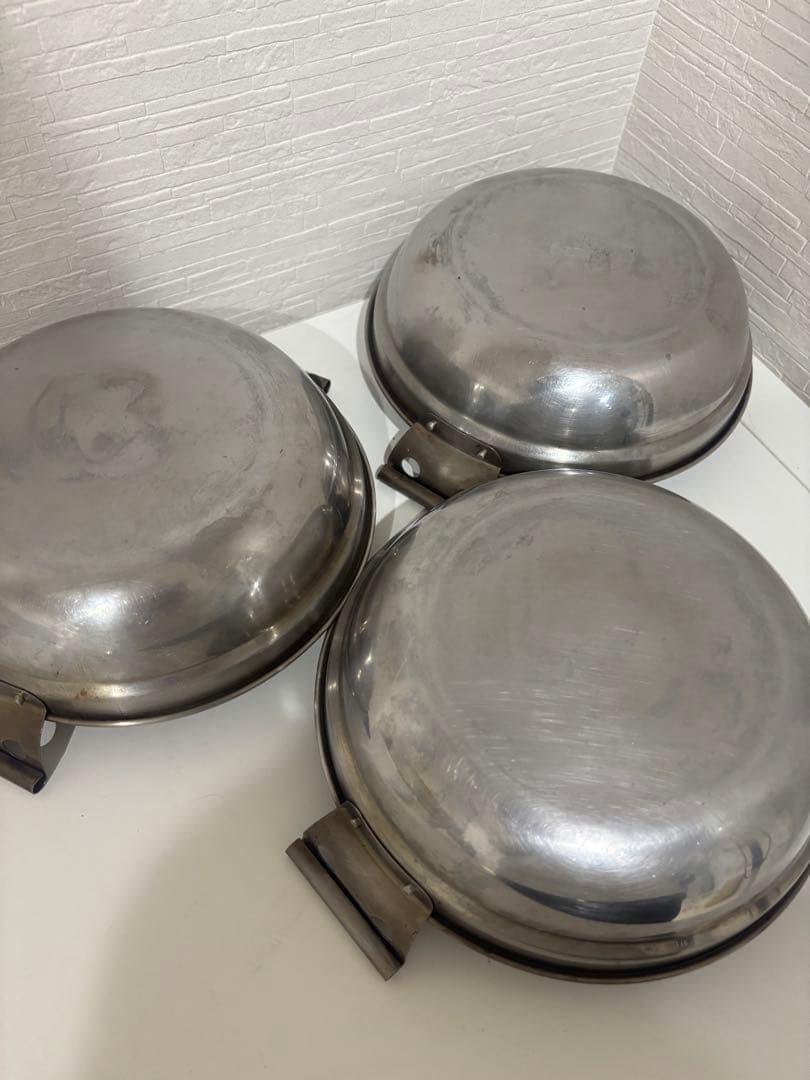 99.ステンレス　1人用鍋　計7個　両手鍋　アウトドア　キャンプ等