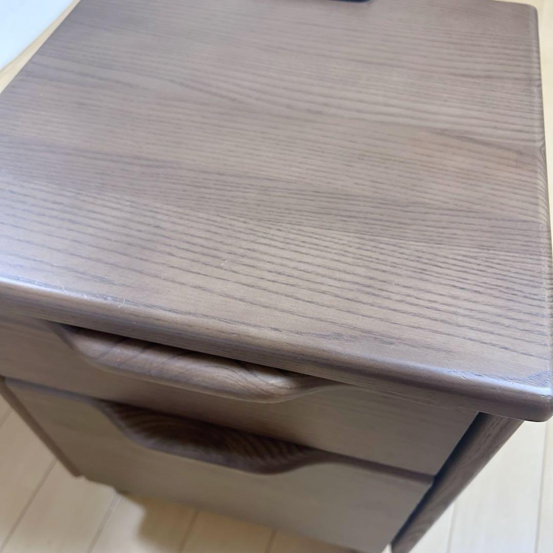 【廃盤希少】ニトリ　NITORI ナイトテーブル　アーシュ2段　コンセント2 ①