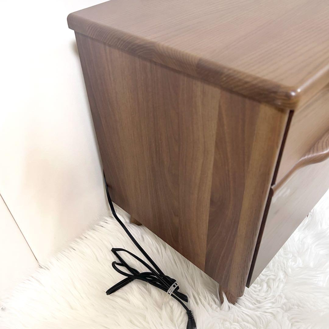 【廃盤希少】ニトリ　NITORI ナイトテーブル　アーシュ2段　コンセント2 ①