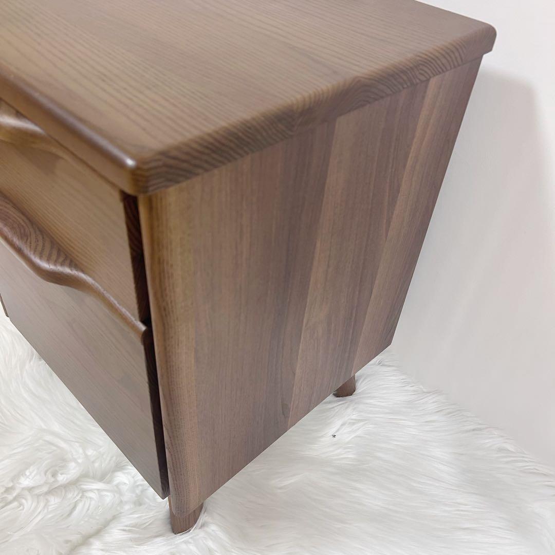 【廃盤希少】ニトリ　NITORI ナイトテーブル　アーシュ2段　コンセント2 ①