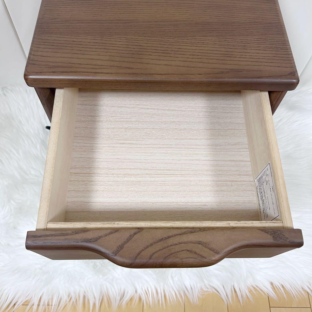 【廃盤希少】ニトリ　NITORI ナイトテーブル　アーシュ2段　コンセント2 ①