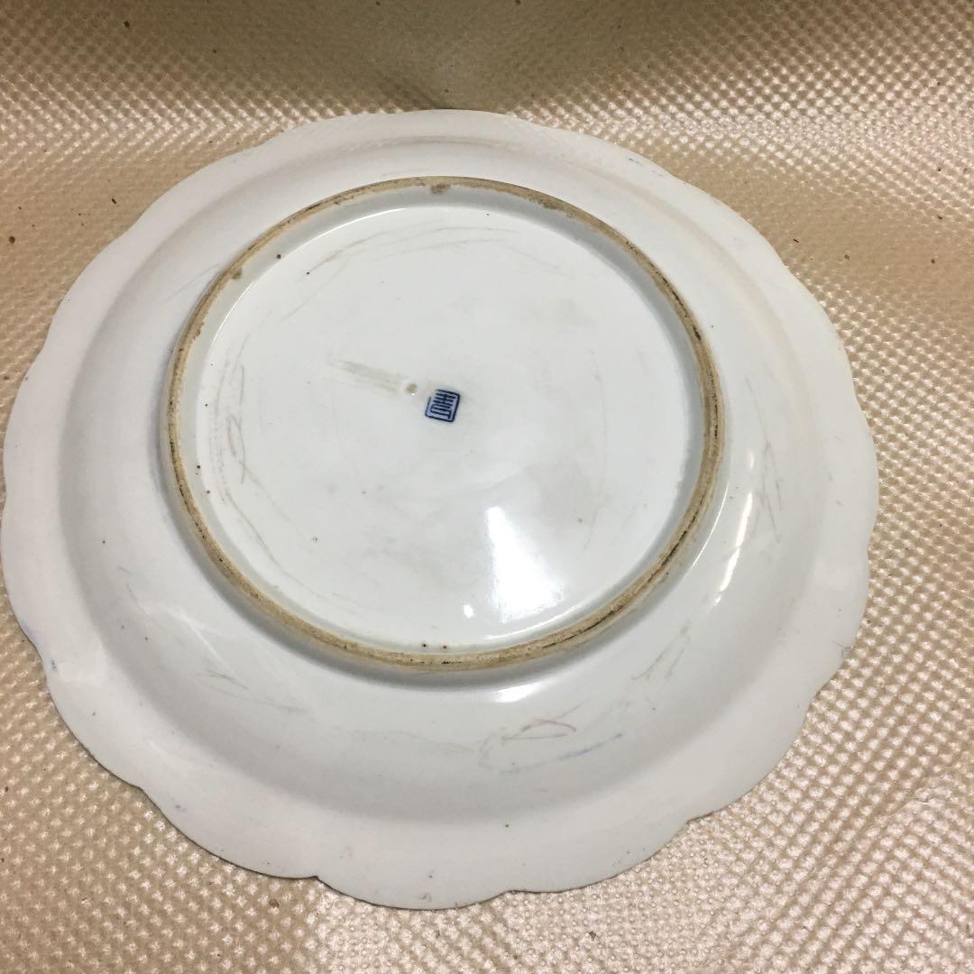 0720 大皿 染付 絵皿 飾皿 山水 在銘 - メルカリ