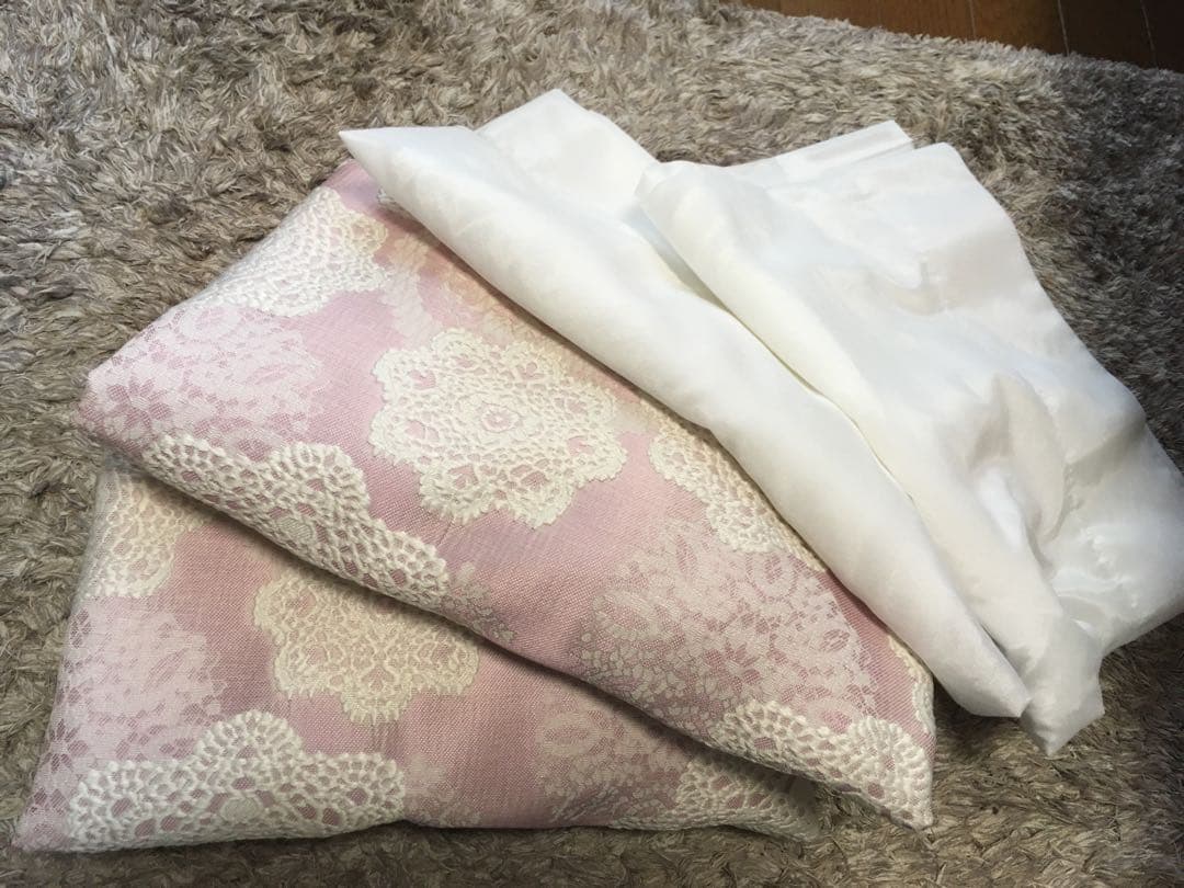 【中古】クロシェ　ピンクカーテン、シャイニーベール