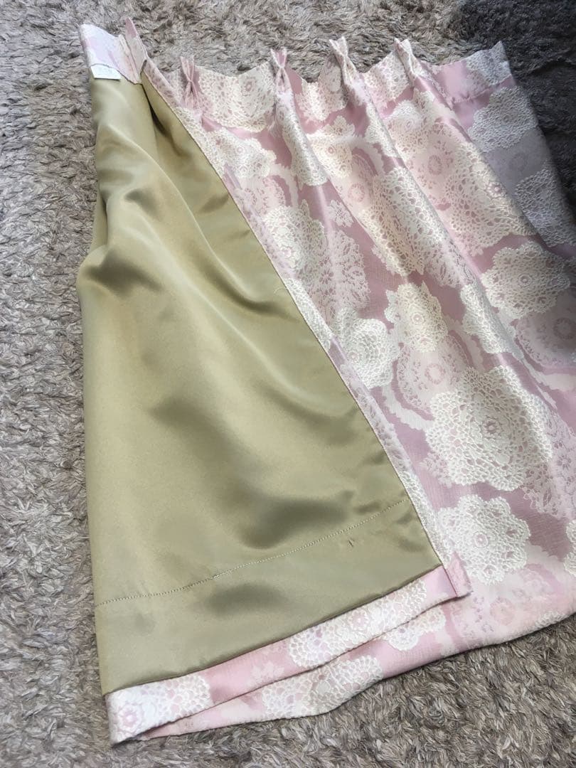 【中古】クロシェ　ピンクカーテン、シャイニーベール